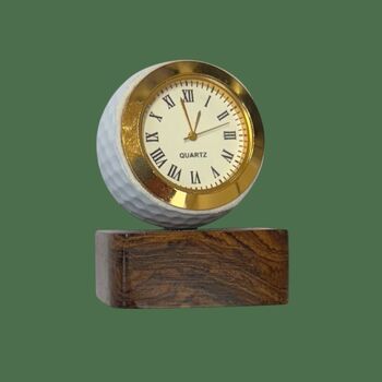 Golf Ball Clock With Personalised Wood Plinth, 11 of 12