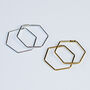 Sterling Silver Hexagonal Hoop Earrings, thumbnail 1 of 8