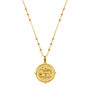 Tigris Gold Plated Engraved Pendant Necklace With Cz, thumbnail 2 of 6