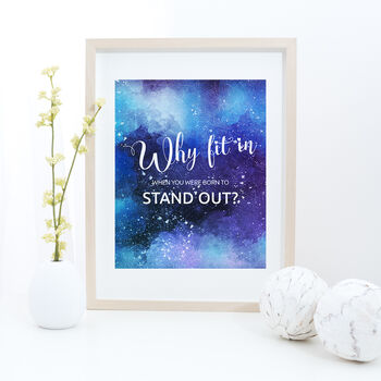 'Born To Stand Out' Motivational Typography Print, 7 of 8