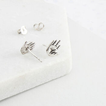 Silver Hands Stud Earrings For Sisters, 3 of 7