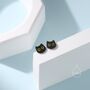 Cute Black Cat Stud Earrings In Sterling Silver, thumbnail 1 of 12