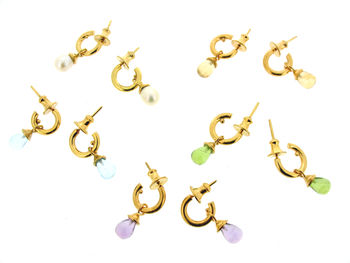 Silver Or Gold Vermeil Mini Hoop Pearl Earrings, 4 of 6