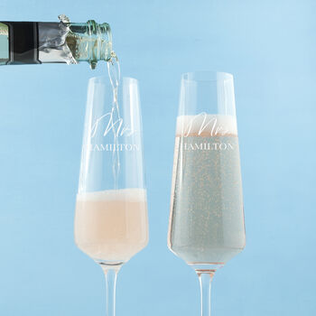 Personalised Couples' Champagne Flute Set, 2 of 5