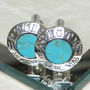 Turquoise Sterling Silver Gemstone Cufflinks, thumbnail 2 of 2