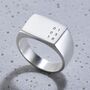 Personalised Date Chunky Silver Signet Ring, thumbnail 3 of 5