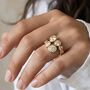 Solitaire Diamond Crossover Ring Gold, thumbnail 1 of 11