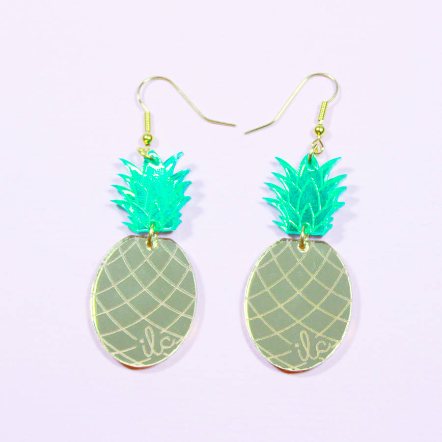 pineapple earrings by i love crafty