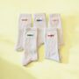 Colourful Rainbow Sports Embroidered Daddy Socks Gift, thumbnail 1 of 3