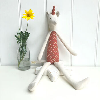 Personalised Toy Linen Unicorn, 2 of 3