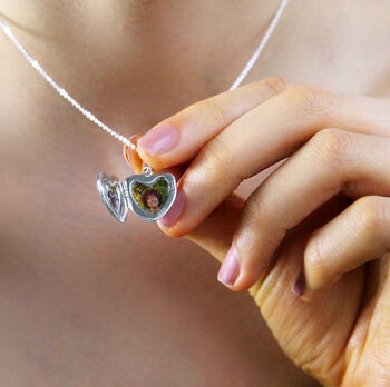 Sterling Silver Heart Locket Necklace, 3 of 9