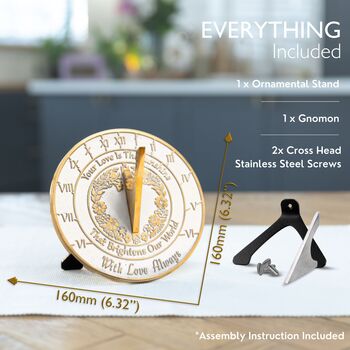 Personalised Mothers Day Gift Sundial Celebration Present, 4 of 5