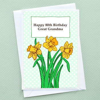 'Daffodils' Personalised Birthday Card, 2 of 5