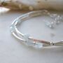 Aquamarine And Silver Double Stranded Bracelet, thumbnail 2 of 6