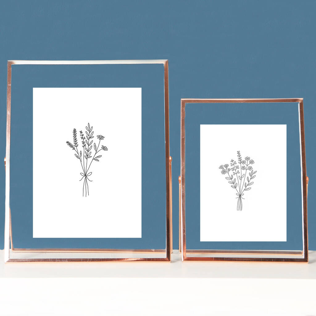 Rose Gold Glass Photo Frame By Red Berry Apple