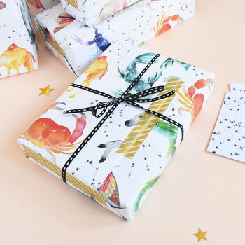 Zodiac Animal Recycled Wrapping Paper Pack, 2 of 7