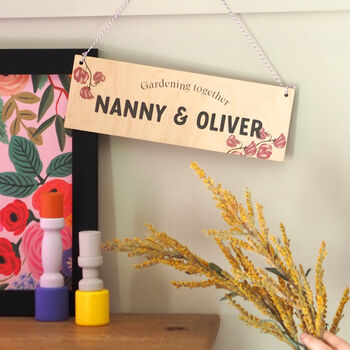 Personalised Wooden Floral Sign, 2 of 4