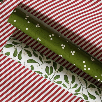 Christmas Mistletoe Luxury Wrapping Paper, 2 of 2