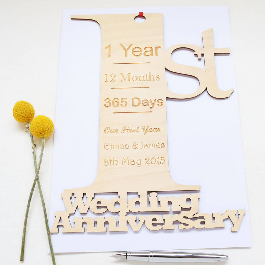 personalised giant 1st wedding anniversary card by hickory 