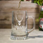 Personalised Stag Any Name Glass Beer Tankard, thumbnail 1 of 3