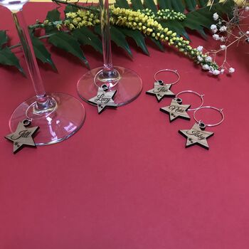 Personalised Christmas Star Wine Glass Charms, 11 of 12