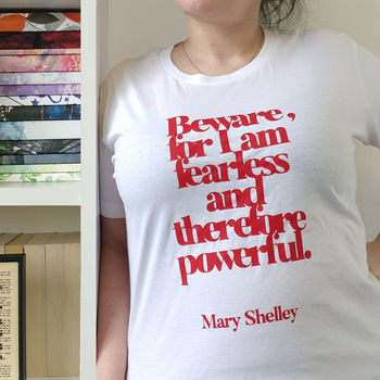 'Fearless' Red And White Feminist T Shirt, 2 of 3