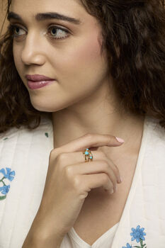 Trio Of American Turquoise Gold Ring, 5 of 7
