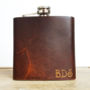 Personalised Initialled Leather Hip Flask, thumbnail 2 of 6