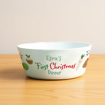 Personalised 1st Christmas Dinner Plastic Bowl, 3 of 4