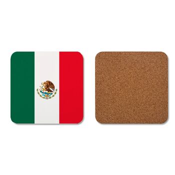 Personalised Set Of Four Flag Coasters With Cork Base, 6 of 6