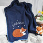 Fox Personalised Baby Blanket New Baby Gift, thumbnail 1 of 4