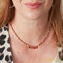 Garnet Short Gold Beaded Charm Necklace, thumbnail 2 of 10