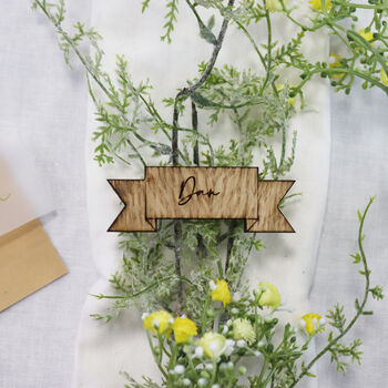 Personalised Ribbon Wooden Place Table Setting, 3 of 7