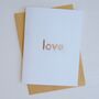 Handmade Gold Leaf Love Engagement Card, thumbnail 5 of 6