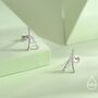 Sterling Silver Eiffel Tower Stud Earrings, thumbnail 2 of 12