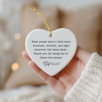 Personalised Thank You Ceramic Heart Bauble, 2 of 2