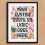 Personalised Quote Vintage Style Floral Print, thumbnail 5 of 5