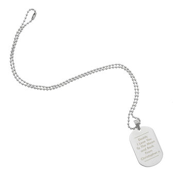 Personalised Classic Stainless Steel Dog Tag Necklace, 5 of 6
