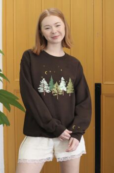 Embroidered Mystical Woodland Tree Sweater, 5 of 5