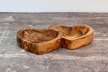 Olive Wood Heart Shaped Bowl, 21cm, 2 of 3