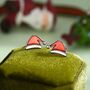 Sterling Silver Enamel Christmas Hat Stud Earrings, thumbnail 2 of 11