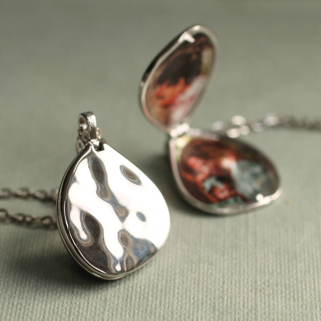 Sterling Silver Pebble Locket Necklace, 1 of 9