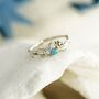 Sterling Silver Opal Dainty Flower Ring, thumbnail 3 of 7