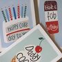 Blue Happy Cake Day Birthday Card, thumbnail 2 of 2
