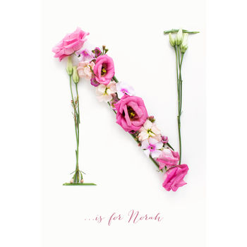 Personalised Floral Initial Letter Print, 4 of 7