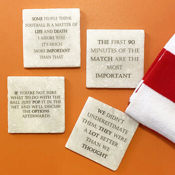 Set Of Four Famous Football Quotes Coasters, 2 of 5