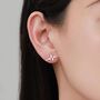 Sterling Silver Heart Beat Stud Earrings, thumbnail 4 of 12