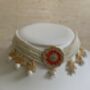 Red And White Gold Plated Kundan Pearl Indian Set, thumbnail 5 of 7