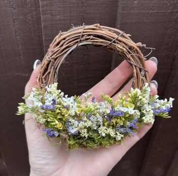Mini Dried Flower Spring Wreath Mothers Day Gift, 2 of 3