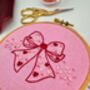 Pink Beaded Bow Embroidery Kit, thumbnail 2 of 6